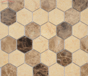 Мозаика Leedo Ceramica Pietrine Hexagonal Pietra Mix матовый К-0084 (18х30) 6 мм